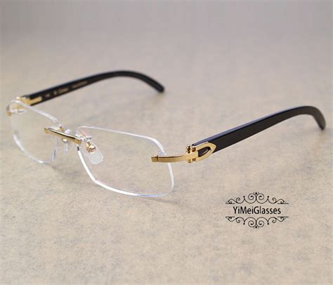 replica cartier buffalo horn glasses|rimless buffalo horn glasses.